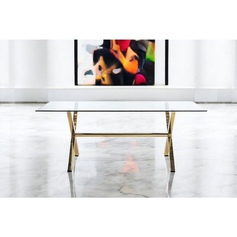 Pangea Home Gold Beverly Dining Table