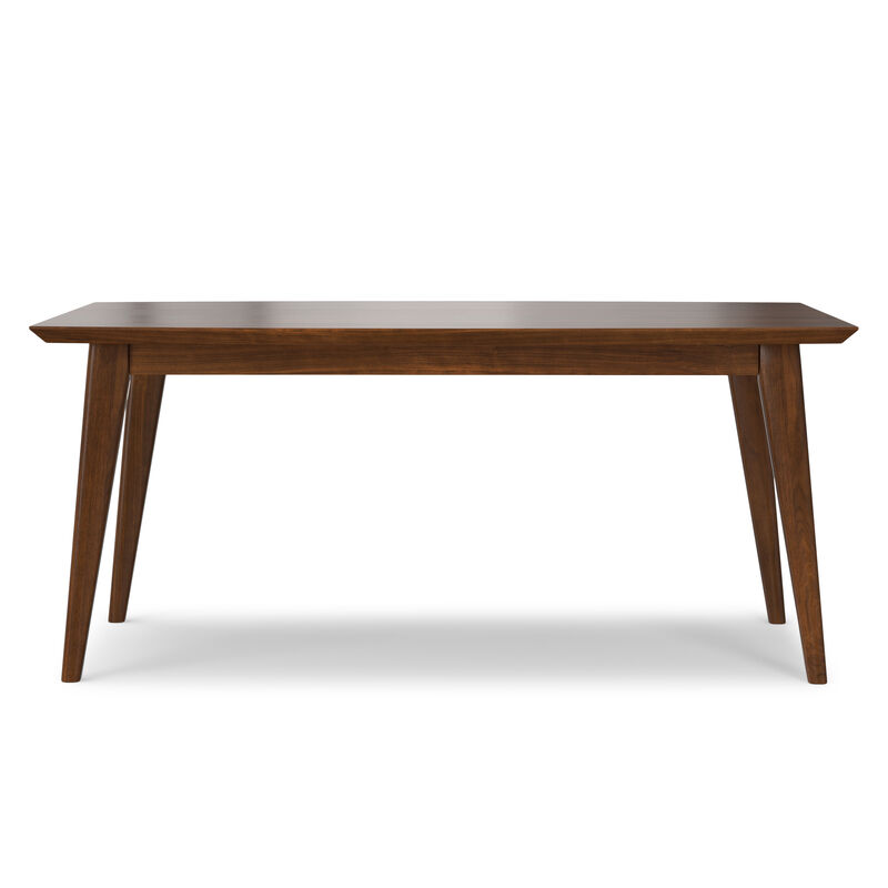 Draper SOLID WOOD and Rubberwood 66 inch x 40 inch Rectangle Mid Century Modern Dining Table in WALNUT WOOD image number 4
