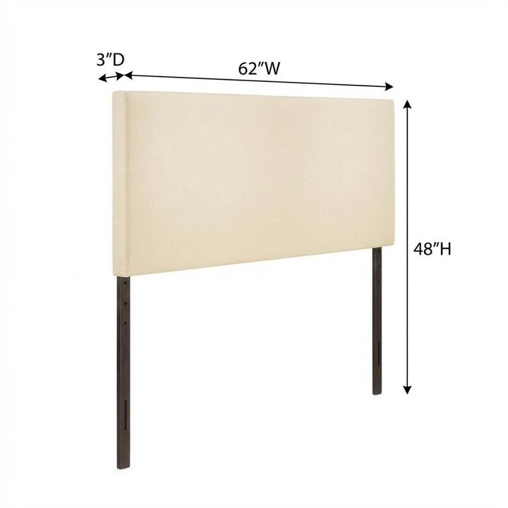 Upholstered Queen Headboard in Neutral Fabric, Durable Frame, Stylish Design