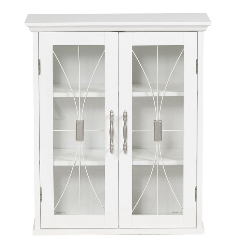 Teamson Home Delaney Removable Wooden Wall Cabinet with 2 Doors- White