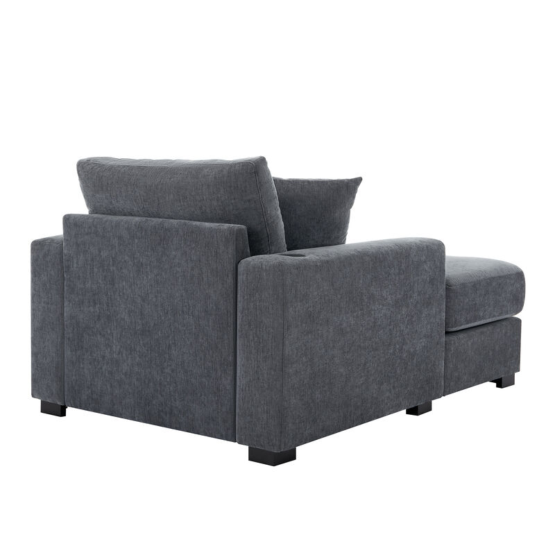 Merax Modern Chenille Chaise Lounge Sofa Couch