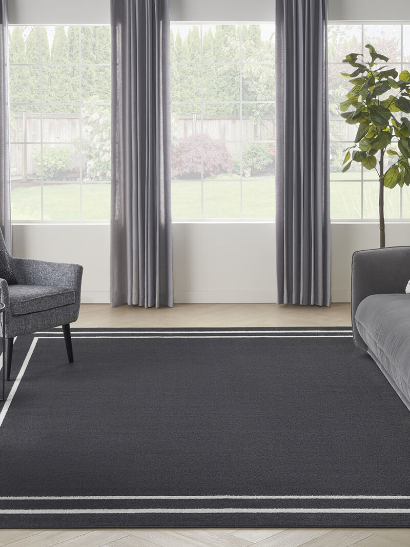 Nourison Essentials NRE02 Black/Ivory 9' x 12' Rug