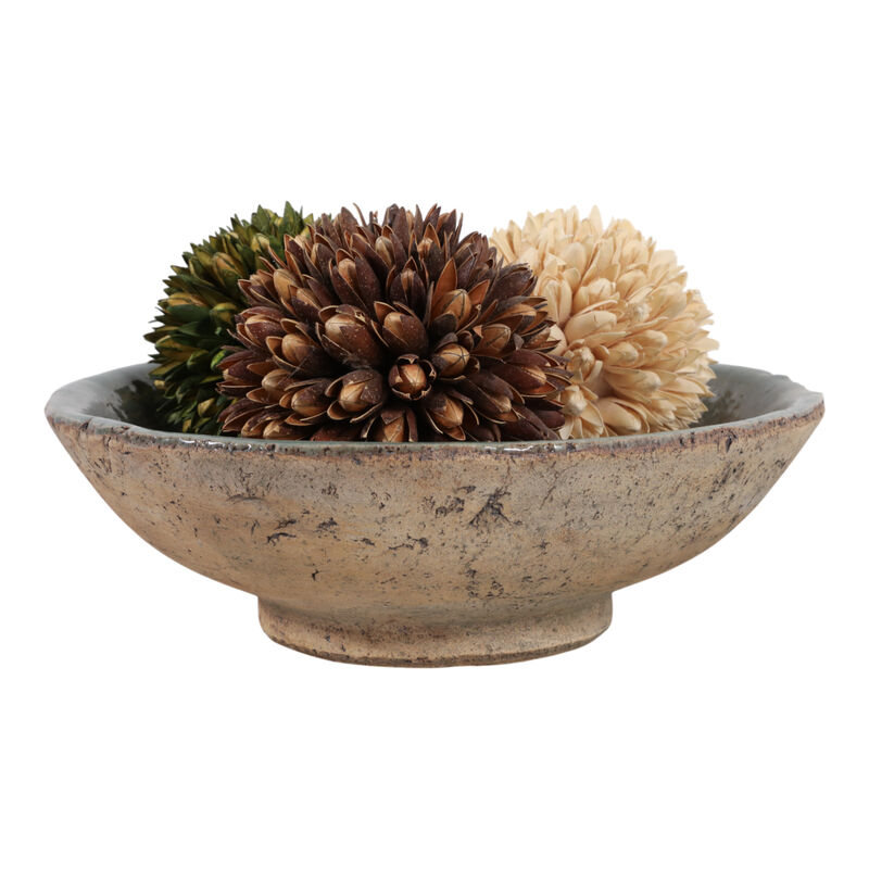 12" 2-Tone Bowl, Green/Brown image number 1