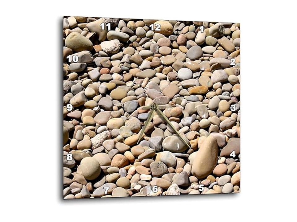 River Rock Pebbles Shades Different Gray Wall Clock 10 Inch Home Decor