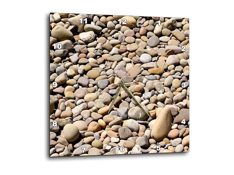 River Rock Pebbles Shades Different Gray Wall Clock 10 Inch Home Decor image number 0