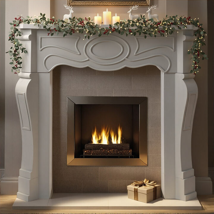 Small Victorian Decorative Fireplace Mantel, Grey
