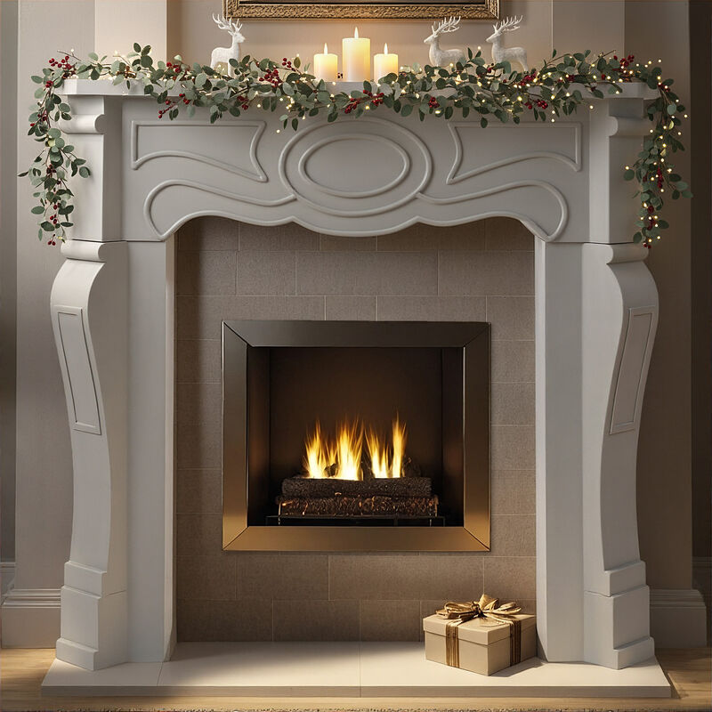 Small Victorian Decorative Fireplace Mantel, Grey image number 1