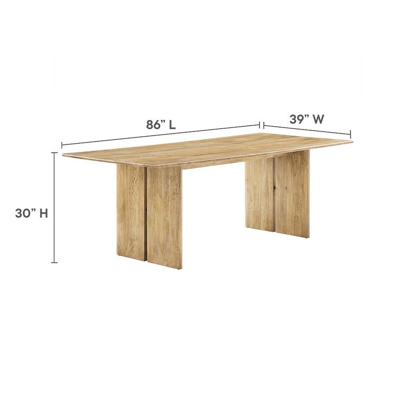 Amistad 86" Wood Dining Table and Bench Set image number 2