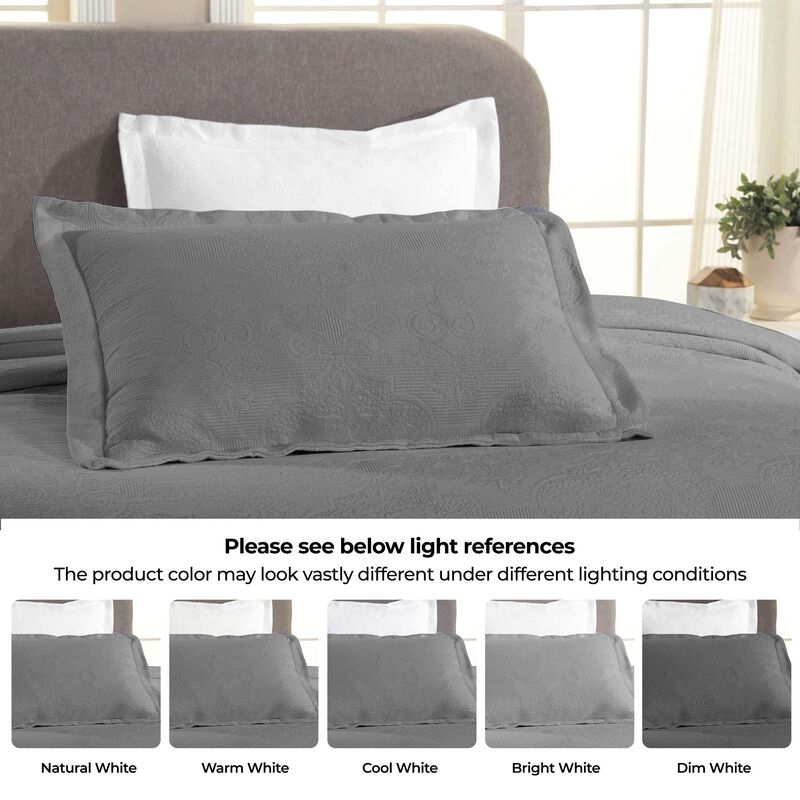 Medallion Pattern Cotton Jacquard Bedspread Set for Full Bedroom Update image number 5