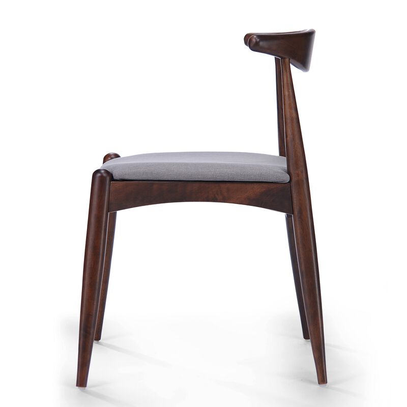 Syma Dining Side Chair Set of 2, Open Curved Back, Dark Brown Wood image number 3