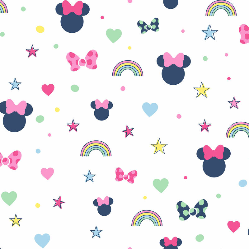 Disney Minnie Mouse Rainbow Pink Wallpaper image number 0