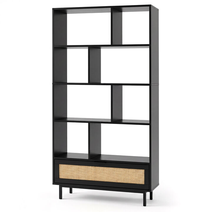 64 Inch Bookcase with 8 Open Cubes Storage Organizer Shelf