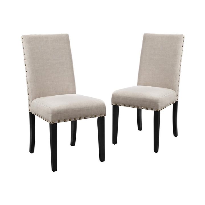 New Classic Furniture Furniture Crispin 19 Fabric Dining Chairs in Beige (Set of 2)