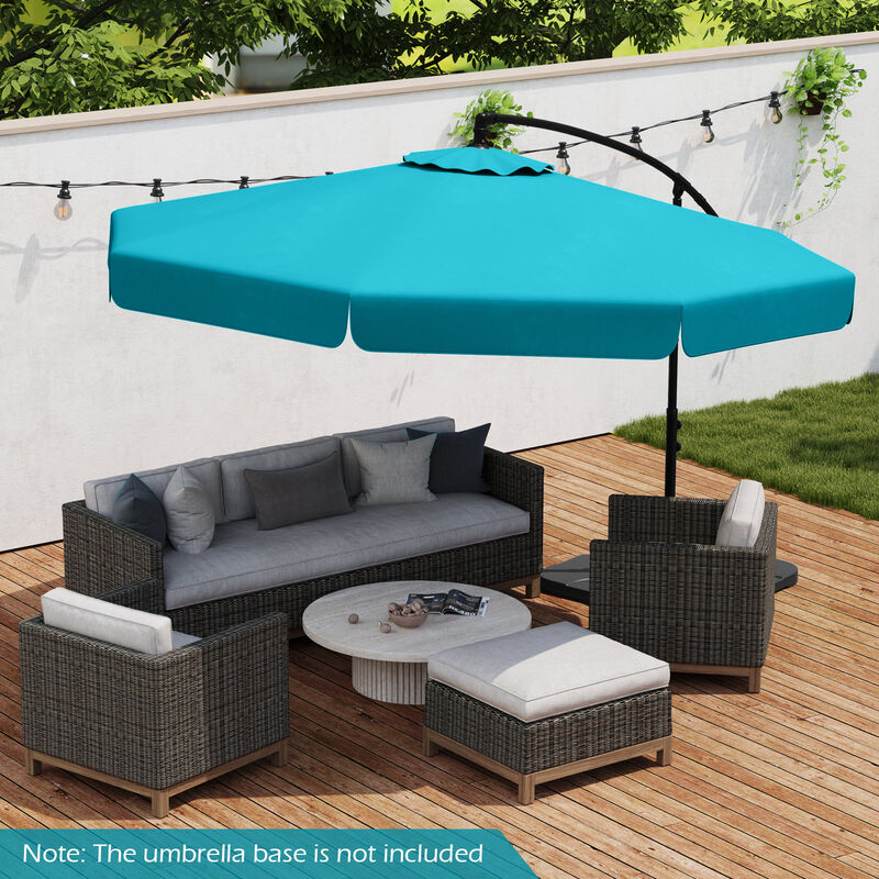 Patio Cantilever Umbrella with Cover &ndash; Tilt Adjustment & Decorative Ruffled Edge