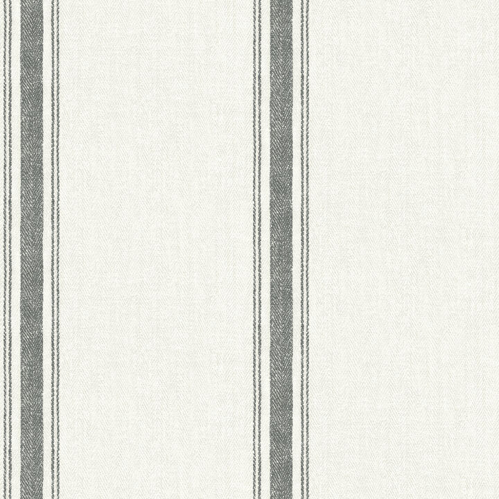 Linette Black Fabric Stripe Wallpaper (Set of 2)