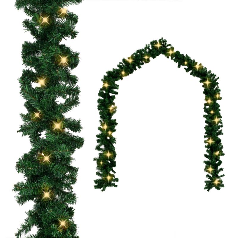 vidaXL Christmas Garland with LED Lights 16.4'