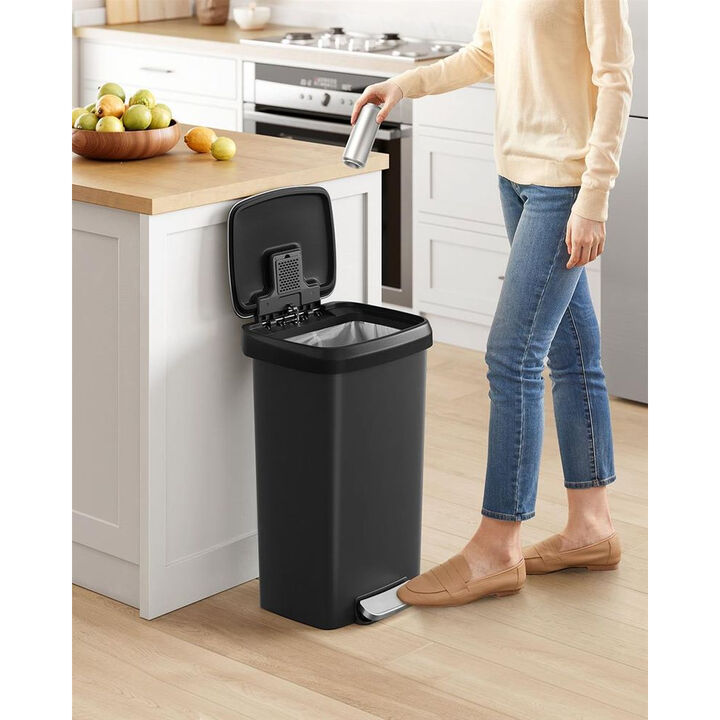 12-Gallon Kitchen Trash Can – Large Capacity Garbage Bin with Lid for Home, Office, or Pantry Use
