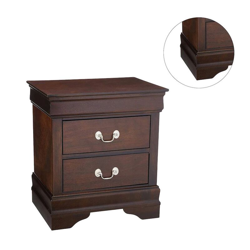 Simple Relax Wood Nightstand with 2 Drawers in Cappuccino image number 1