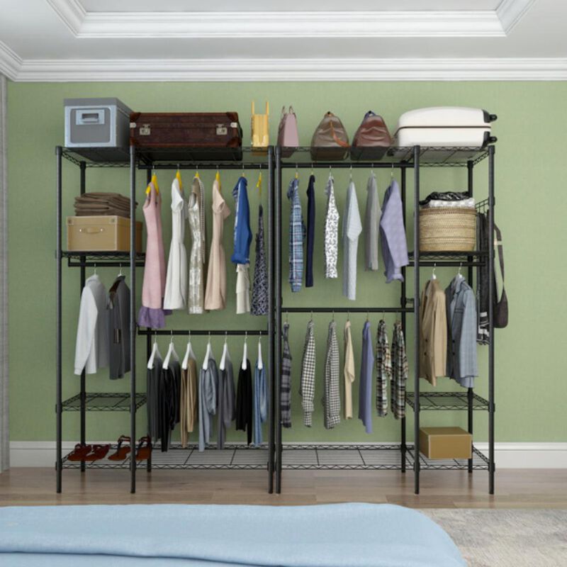 Portable Closet Organizer Garment Rack with Clothes Hanger & Home Shelf for Storage image number 2