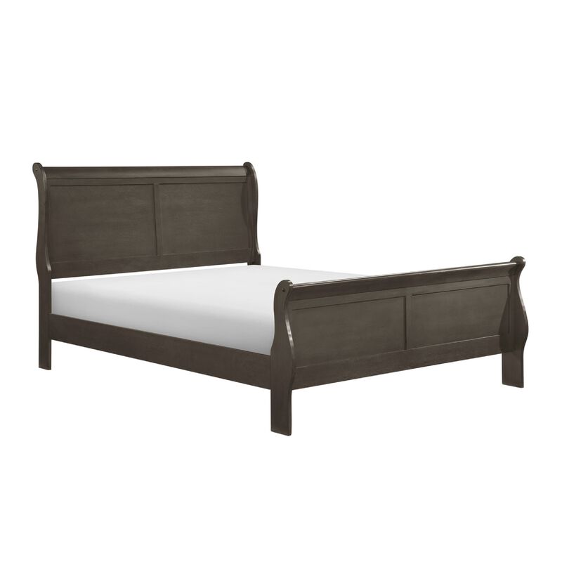 Queen Size Bedroom Set, Gray Finish, Panel Headboard, 5-Piece Set with Bed, 2 Nightstands, Dresser and Chest image number 2