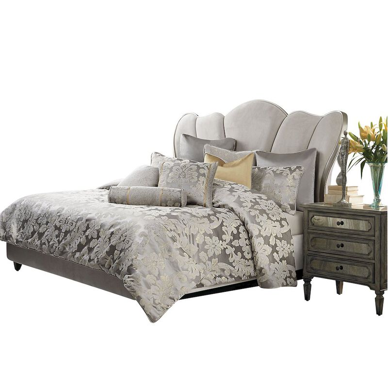 Michael Amini Assisi 10-Piece King Comforter Set - Platinum image number 1
