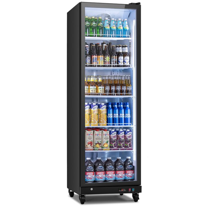 Commercial Display Beverage Refrigerator,17.84 CuFt, LED Lighting& Adjustable Shelves