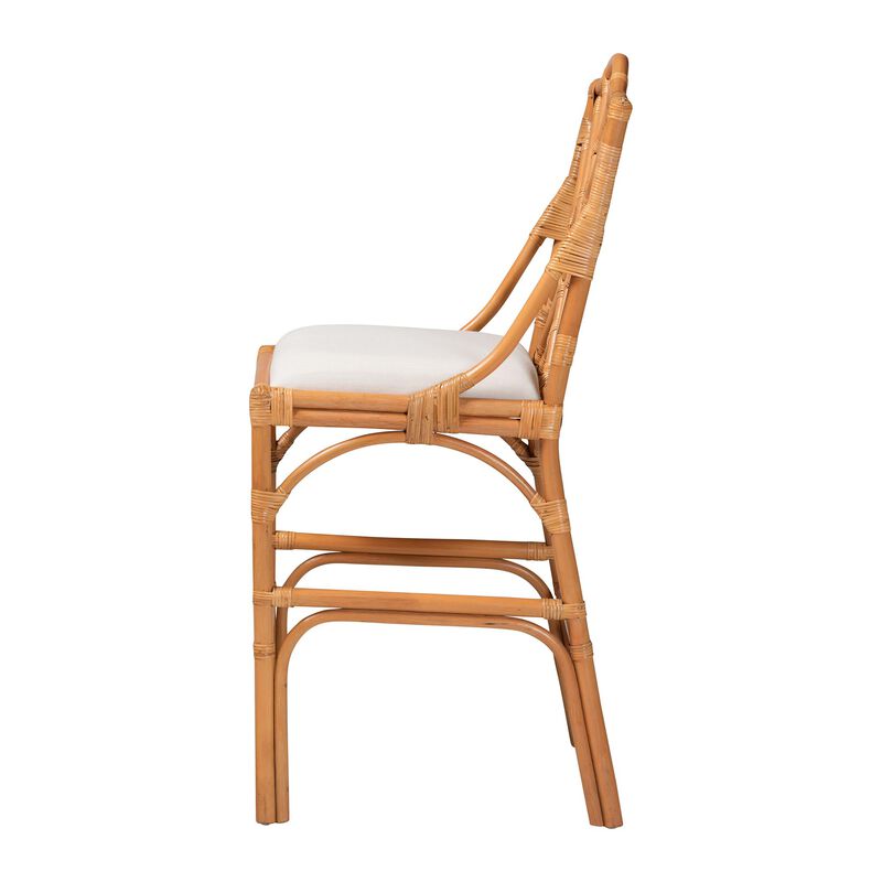 bali & pari Cedric Natural Rattan Bar Stool with Cushioned Seat image number 3