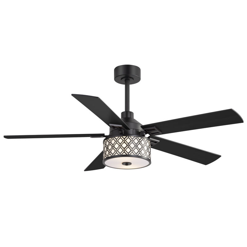 Breezary 52" Ceiling Fan with Lights, 2 E26 Bulbs Required,Remote, 6 Speeds image number 0