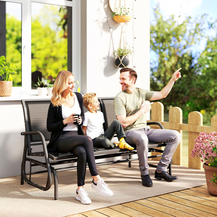 Hivvago 3-Seat Patio Swing Bench with Breathable Mesh