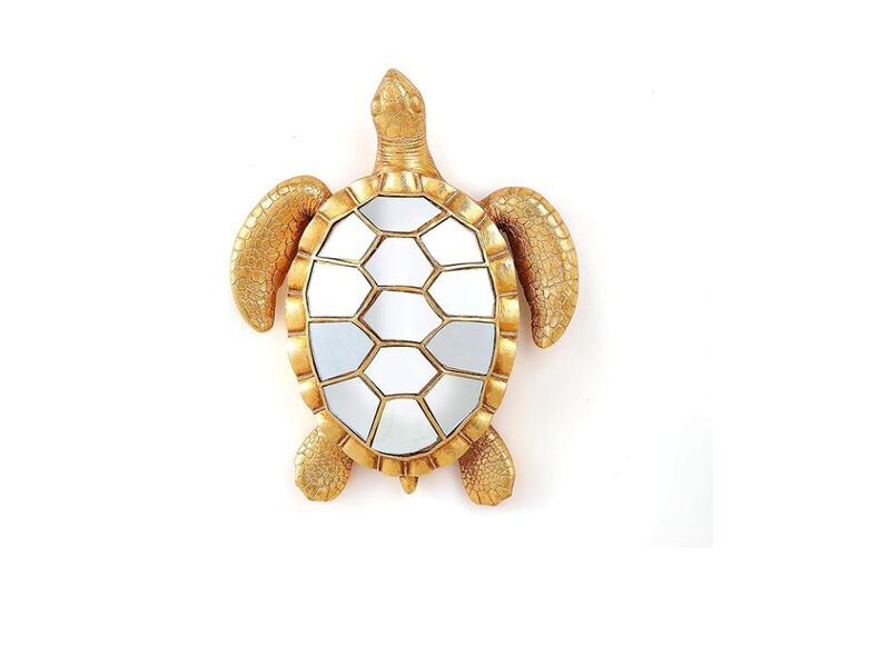 Gold Resin Turtle Wall Mirror &ndash; Vintage Animal Accent for Victorian Homes