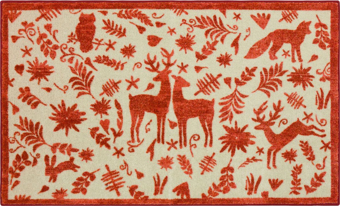 Holiday Forest Red 2' x 3' 4" Kitchen Mat