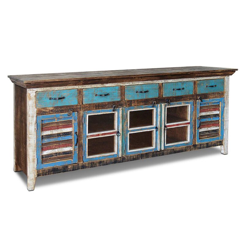 Crafters and Weavers La Boca Solid Wood 82 Shutter Sideboard
