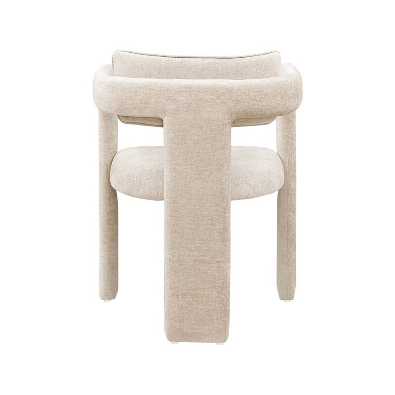 Meridian Furniture Brenda Beige Chenille Fabric Dining Chair, Set of 2