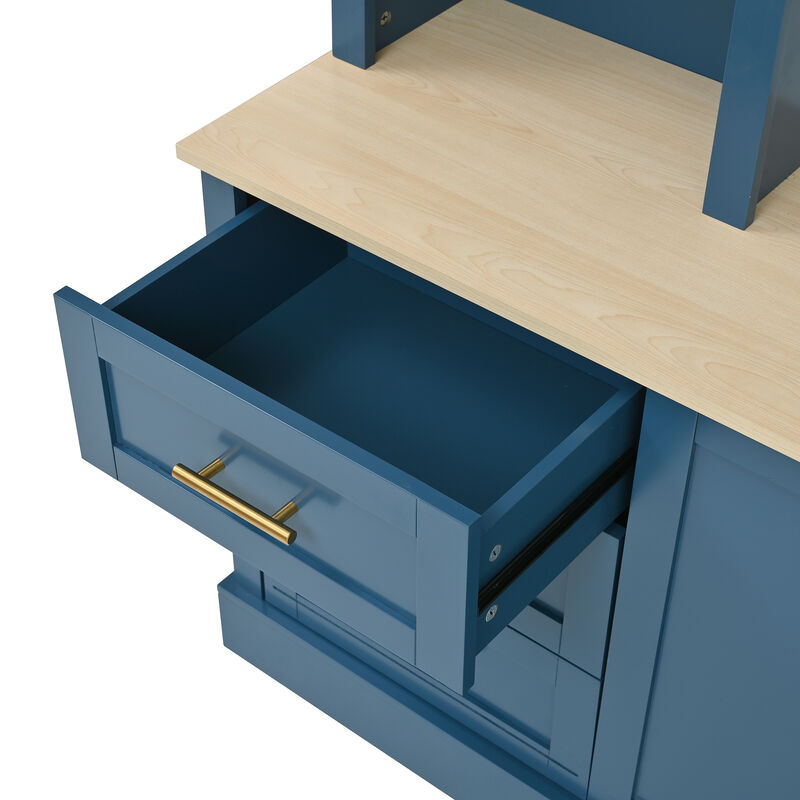 Merax Farmhouse 4-Piece Entertainment Center Wall Unit with Adjustable Shelves