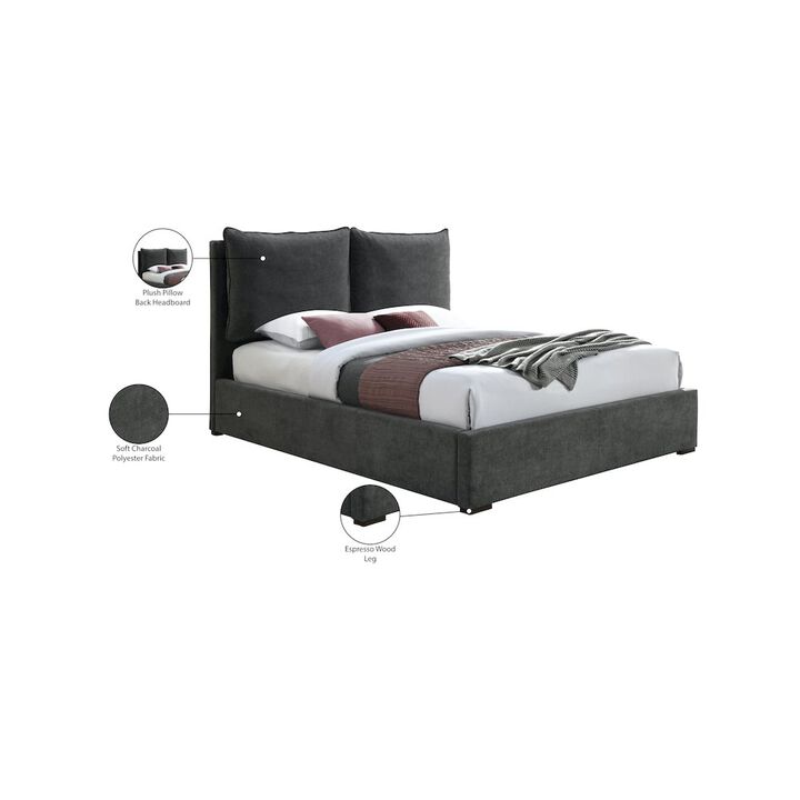 Meridian Furniture Misha Pepper Black Polyester Fabric King Bed