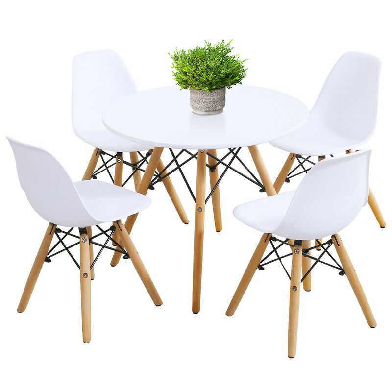 5 Pieces Kids Mid-Century Modern Table Chairs Set