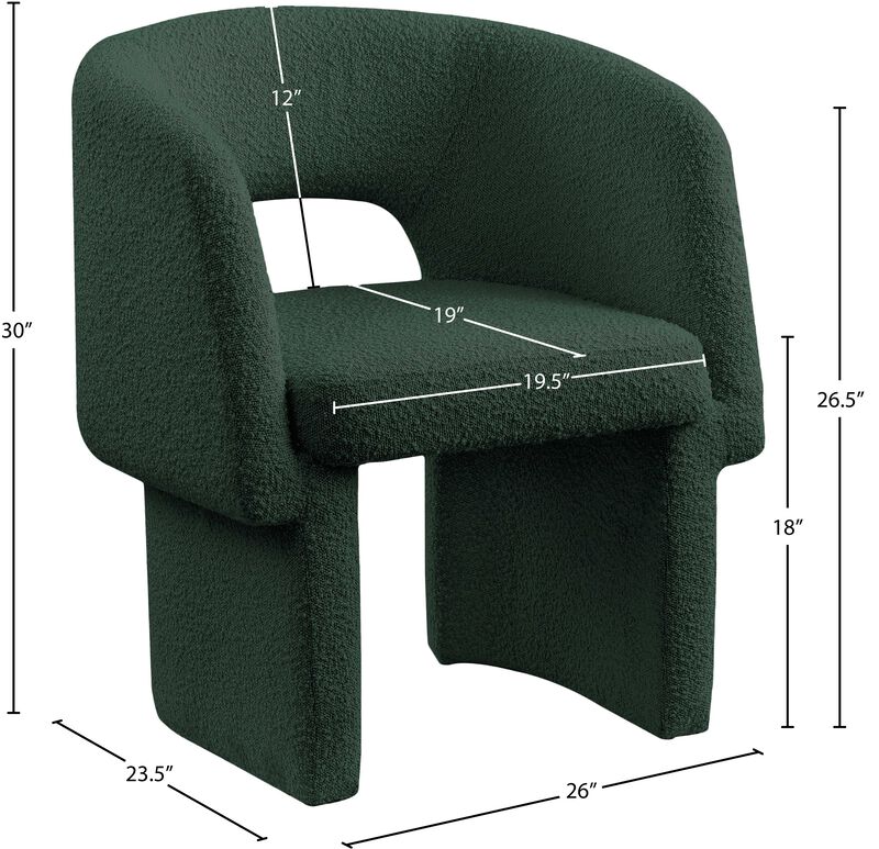 Meridian Furniture Emmet Green Boucle Fabric Dining Chair / Accent Chair image number 7