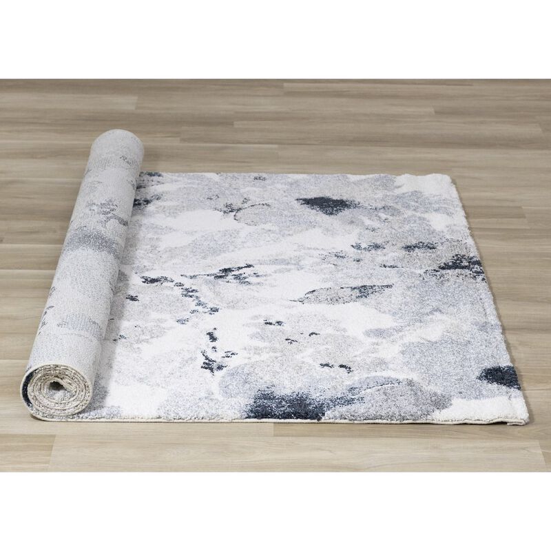 Novelle Home Sakura Grey White Blue Floral Rug, 5'3 x 7'7 image number 3