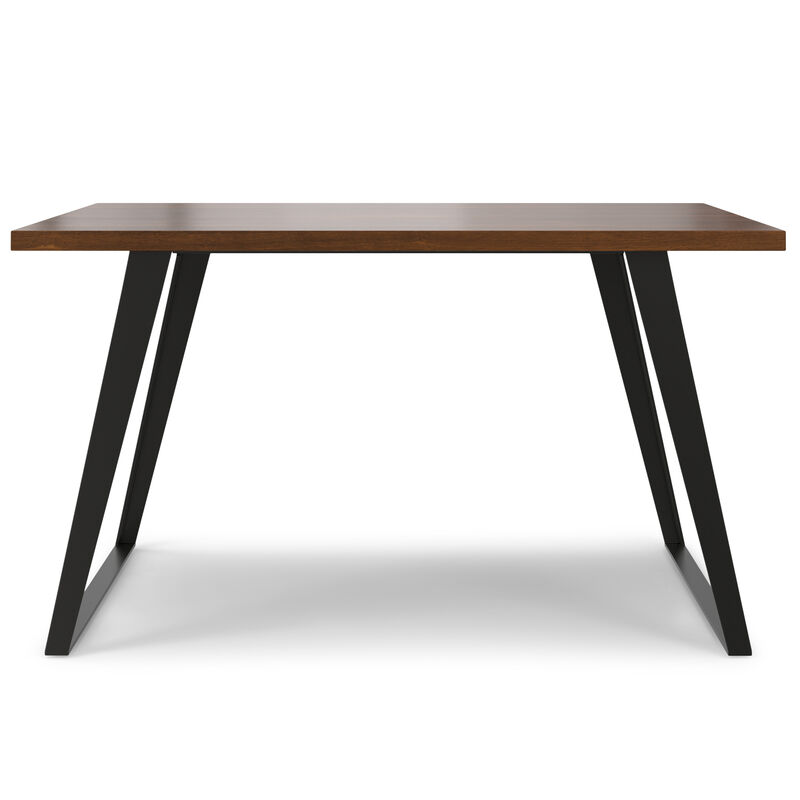 Lowry 54 inch x 54 inch Square Modern Industrial Square Dining Table in Walnut Veneer