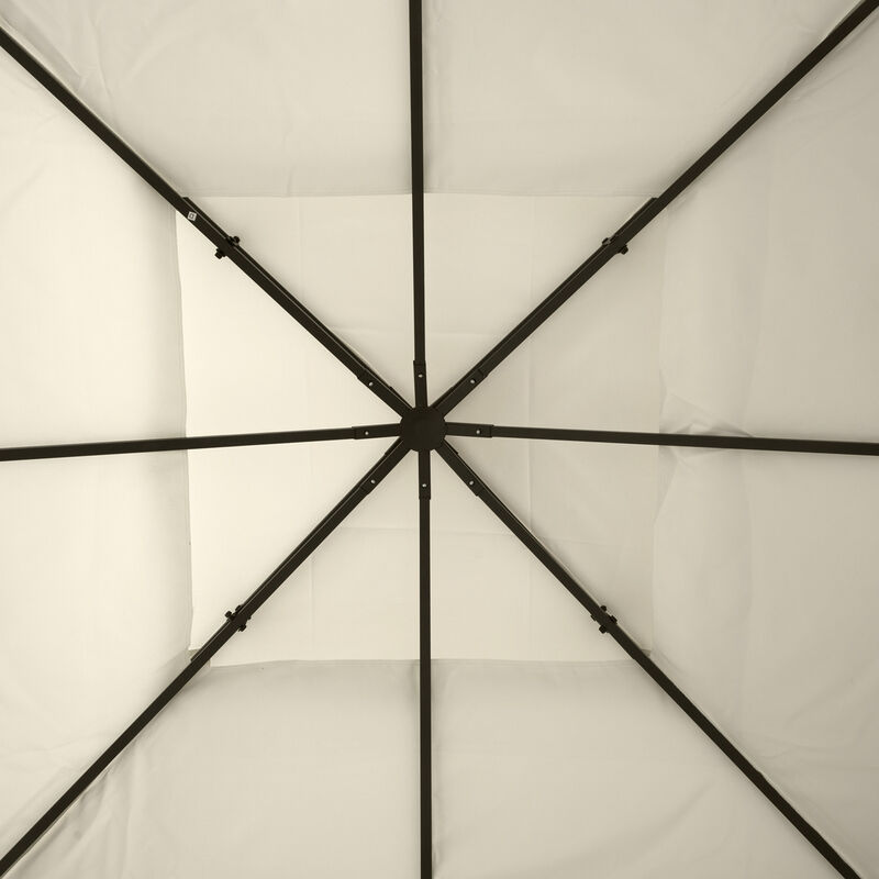 9.84' Square 2-Tier Gazebo Canopy Top Replacement, Cream White