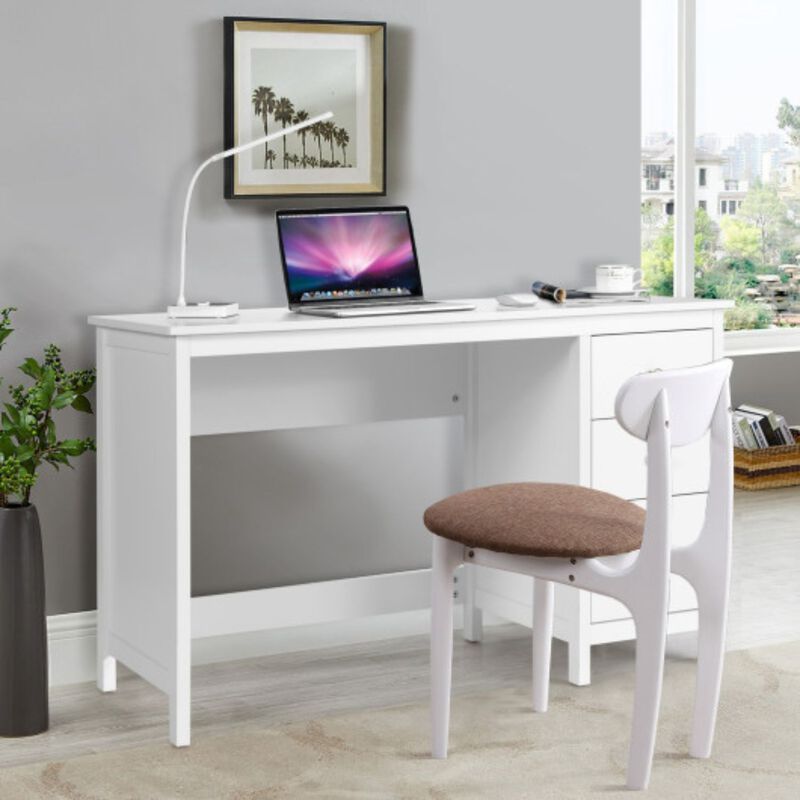 Hivvago 3-Drawer Home Office Study Computer Desk with Spacious Desktop
