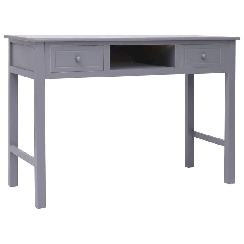 Desk Grey Paulownia wood, Poplar wood Medium Desk Rectangular
