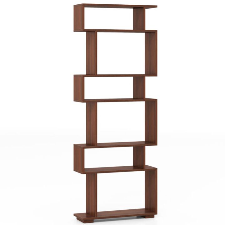 Hivvago 6-Tier Geometric Bookshelf with 2 Anti-Tipping Kits for Home Office