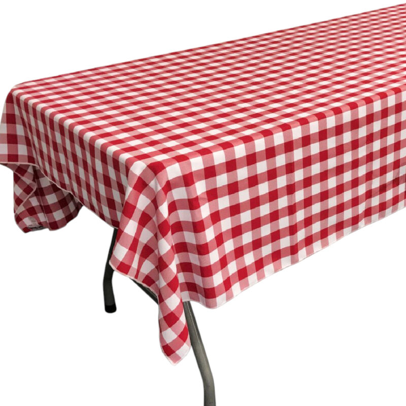 Polyester Checkered Tablecloth 60 by 90 Inch for Kitchen and Parties image number 2