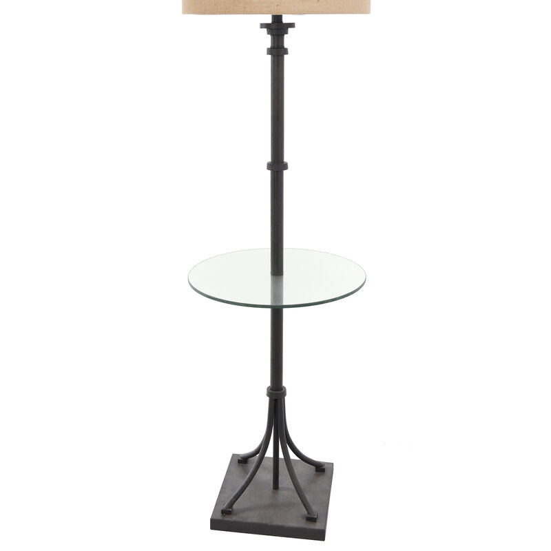Glass Table Bronze Floor Lamp
