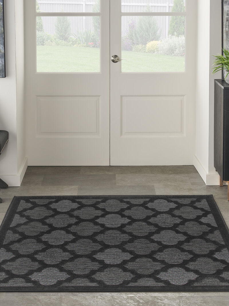Easy Care NES01 Charcoal/Black 5' x Square Rug