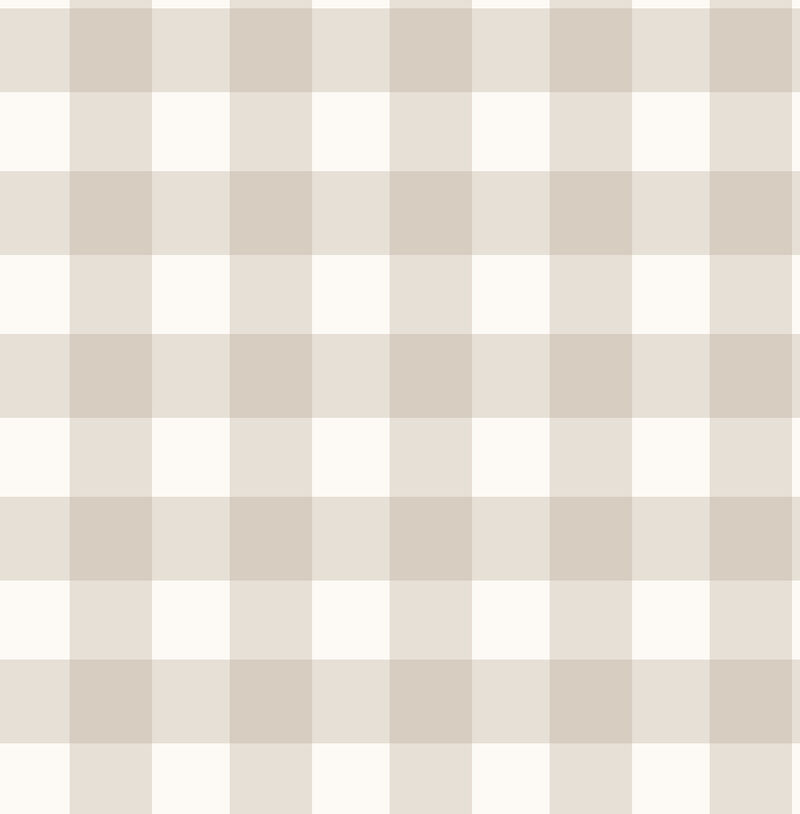 Patrice Light Brown Gingham Wallpaper image number 0