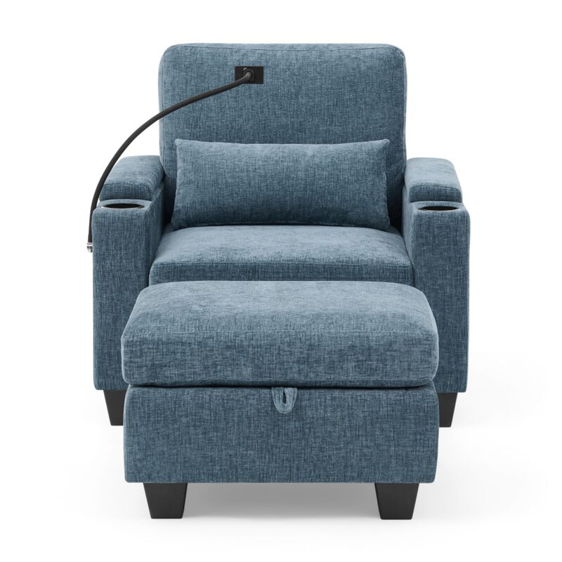 Kurtfo Chenille Accent Chair Set image number 8