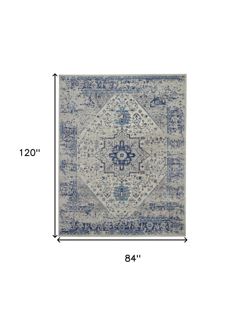 HomeRoots Floral Medallion Distressed Area Rug image number 2