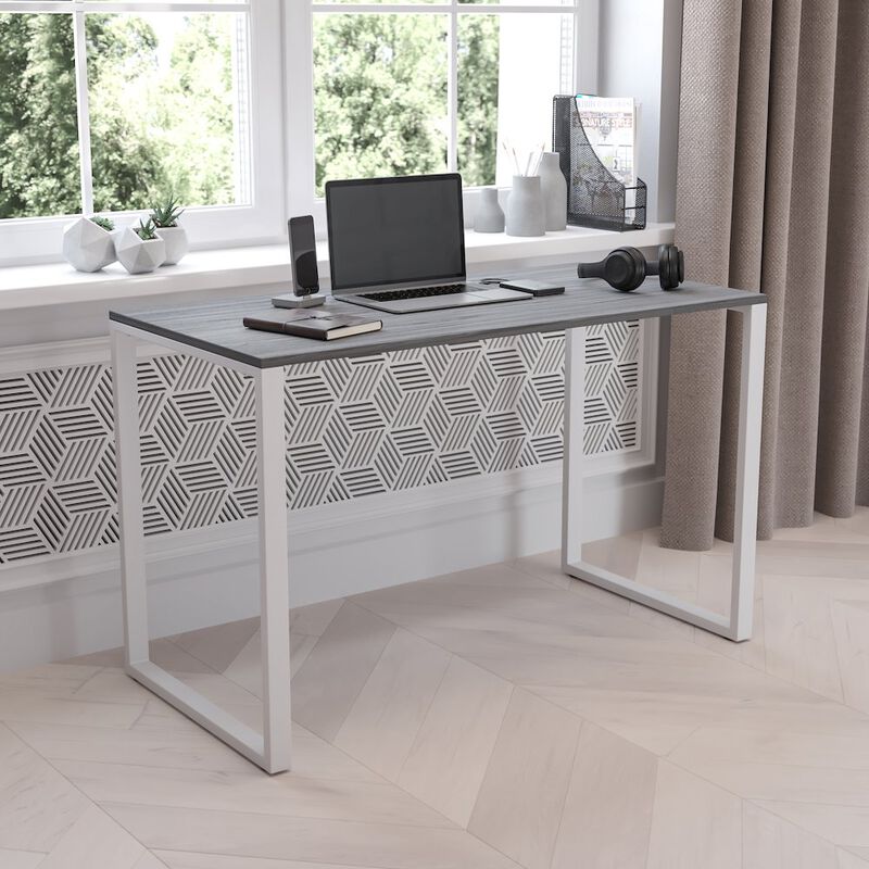 Flash Furniture Tiverton Office Computer Desk and Home Office Desk - 47" Long (Gray/White) image number 8